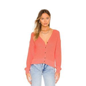 Velvet by Graham & Spencer Solange Cardigan in Coral Upcycled‎ / Repaired
